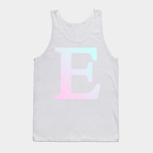 The Letter E Blue and Pink Gradient Tank Top